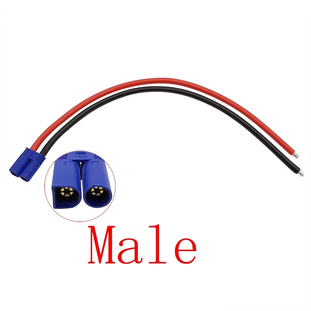 10AWG Silicone Cable EC5 Male Plug / Female Jack Wire Connector for RC Battery Toys Pigtail Wire Length 10CM 15CM 30CM 50CM