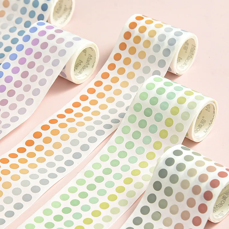 Morandi Dot Washi Tape Round Stickers 60mm*3m Scrapbooking DIY Deco Stickers For Journal Planner Scrapbooking Masking Tapes