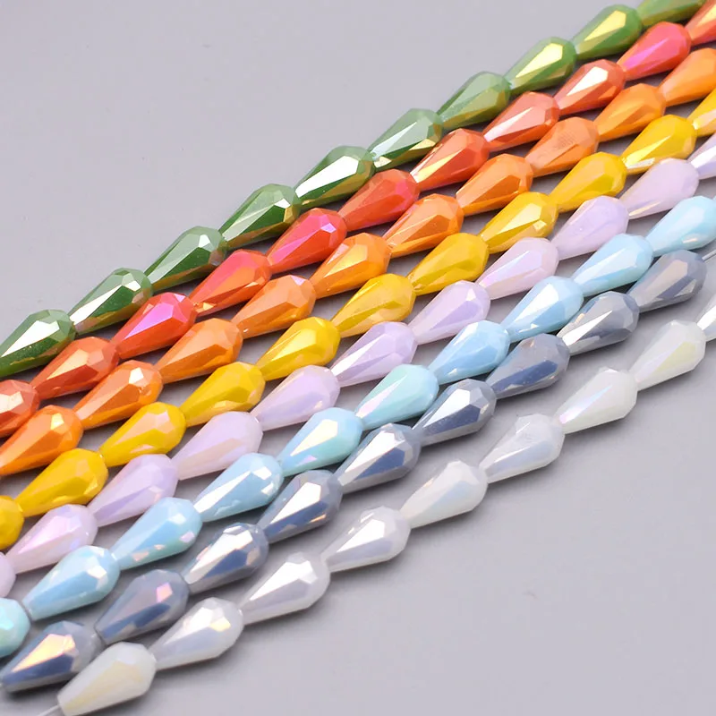 20Pcs/lot 8x14mm Water drop Faceted Crystal Beads Teardrop Shape Austria Crystal Glass Beads for Jewelry Making DIY Necklace