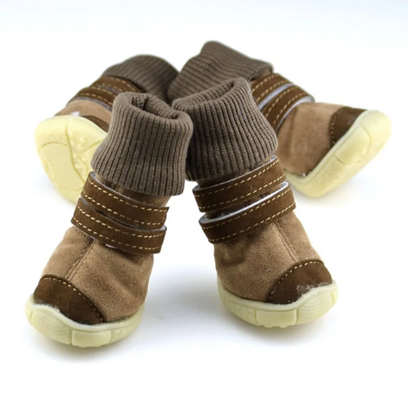 4pcs/set Winter Pet Dog Shoes Anti-slip Pet Puppy Snow Boots for Chihuahua Yorkie Pet Dogs Socks Booties Pet Footwear Products