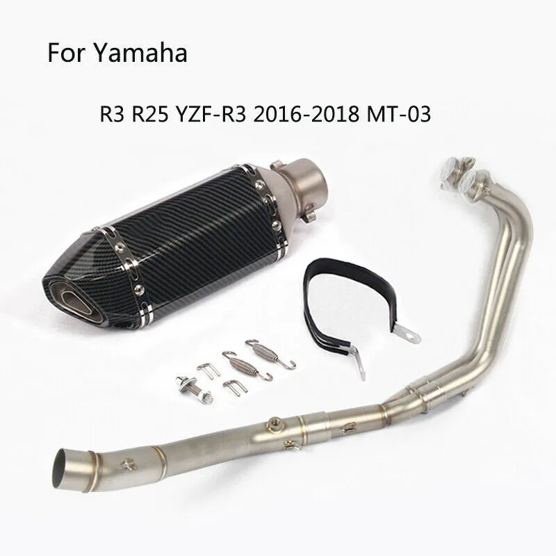 

For Yamaha R3 YZF-R3 R25 MT03 MT-03 Motorcycle Exhaust Tailpipe Front Pipe Muffler Middle Link Connect Pipe Stainless Steel