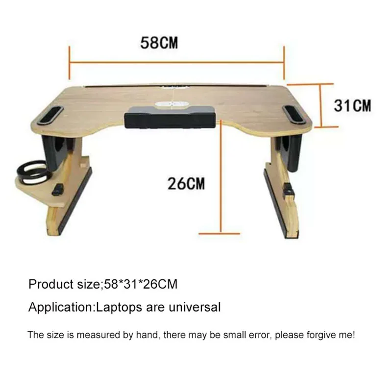 Adjustable Laptop Desk for Bed Notebook Stand Tray Table Book Holder Table Stand Tray Sturdy Wooden Computer Bed  Workstation