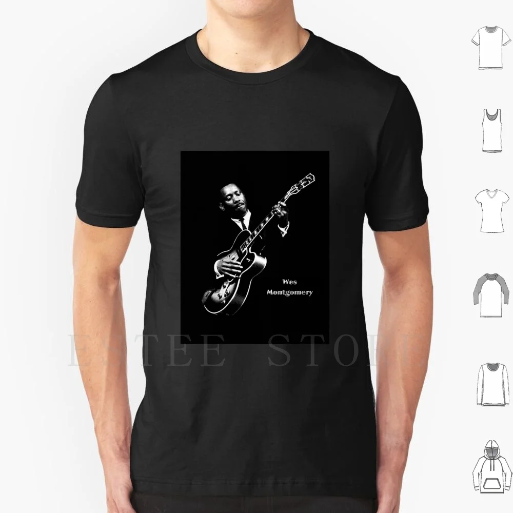 Wes Montgomery camiseta estampada algodón Wes Montgomery guitarra guitarrista Jazz joven artista música Miles Davis música en vivo gran leyenda