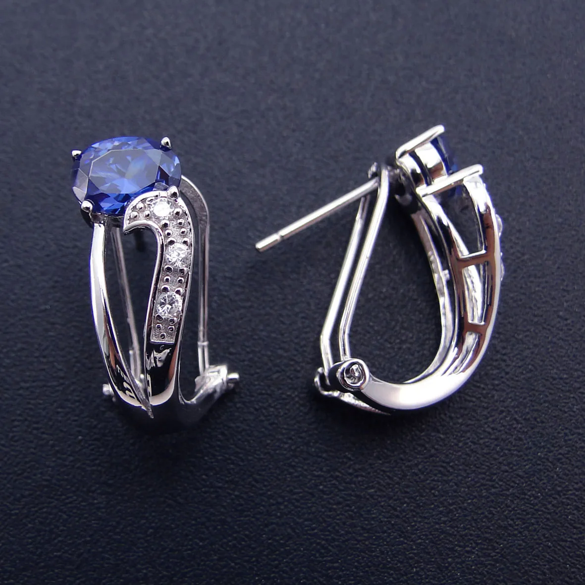 Fashion Earrings Brass With Natural Topaz GemstoneTanzanite Jewelry Earrings