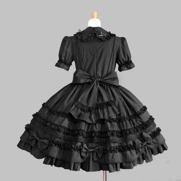 victorian dress kawaii girl gothic lolita op loli cosplay Gothic palace sweet lolita dress vintage lace bowknot peter pan collar