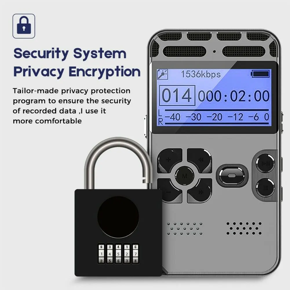 Digital Voice Recorder Voice Activated Mp3 player 32GB Music Player Card One-button Record Noise Reduction Dictaphone V35