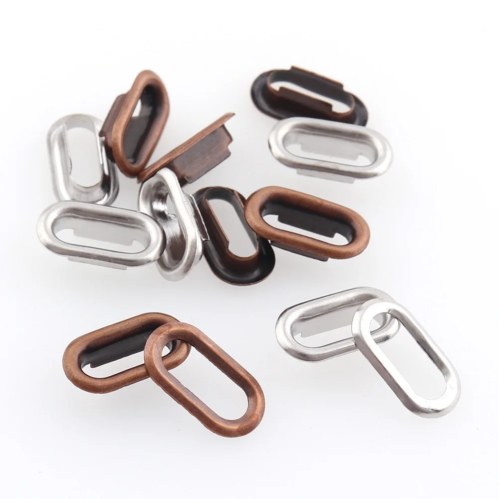 200sets Brass Oval Eyelets With Grommets Red copper 10mm for Leathercraft DIY Scrapbooking Shoes Cap Bag Tags Clothes Accessory