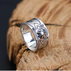 Fashion Silver Color Calliopsis Rings Hand Carving Engagement Wedding RingAnniversary Jewelry for Men Women Accessories