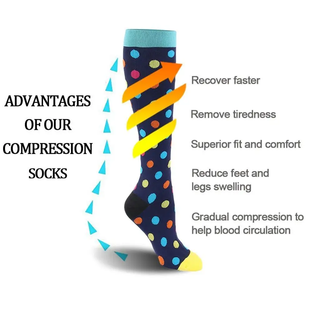 New Compression Stockings Man Women 20~30 MmHg Knee High Sports Socks Outdoor Running Football Nursing Medical High Socks