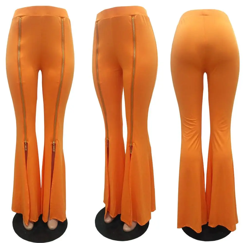 BKLD-Babados Femininos Calça Inferior de Sino, Calças de Cintura Alta, Monocromática, Perna Larga, Roupa de Outono, Moda, Novo, 2022