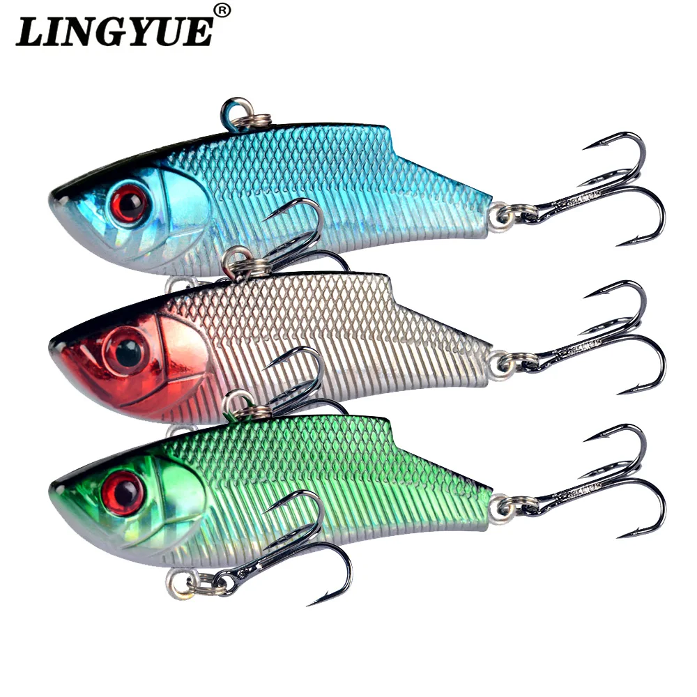 LINGYUE Isca Artificial 55mm 10g Fishing Lure Winter VIB Spoon Bait Hard Crankbait Wobbler Leurre Peche Salmo for fishing