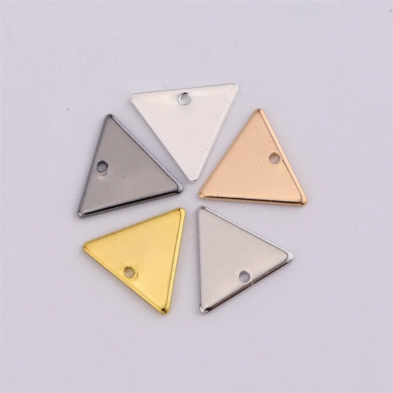 13 * 11.5mm solid geometry single hole triangle earring pendant jewelry accessory diy copper pendant