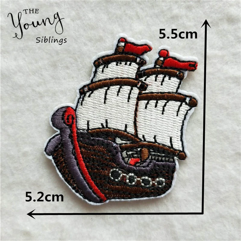 High quality embroidery patches Sail boat iron on patch badges for Clothes Bag Phone thermo-stickers Scrapbooking DIY Accessory