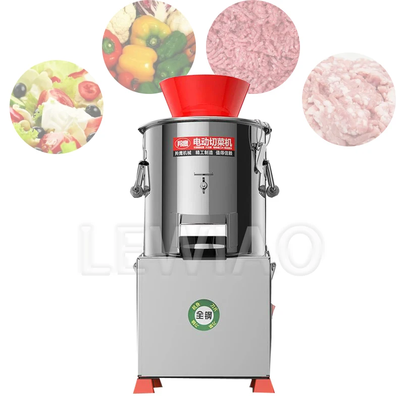 Triturador elétrico multifuncional automático, máquina comercial de partículas de alimentos, corte de legumes picados, equipamento