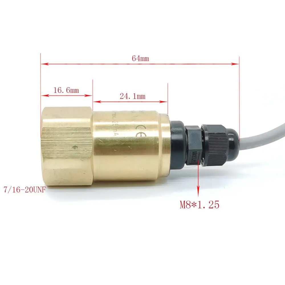 Transmissor de pressão de refrigeração de ar condicionado, sensor de pressão de refrigerante, bomba de calor 12-36v 4-20ma 7/16-20unf