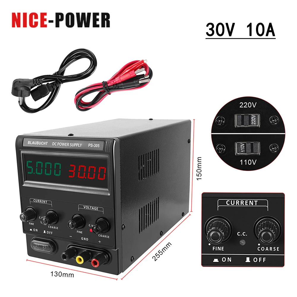 

High Quality Switching Laboratory Power Supply DC Adjustable Professional Lab Bench Power Supplies 4digit Digital 60V 5A 30V 10A