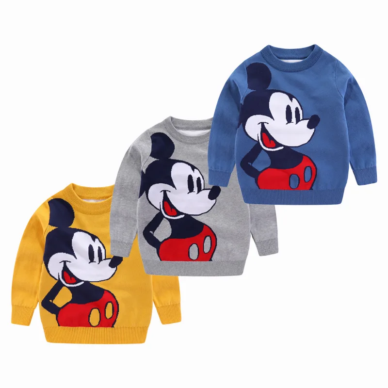 Disney Cartoon Mickey Mouse Autumn And Winter Models Boys and Girls Sweater Baby Crew Neck Sweater Sweater Toddler Girl Sweater