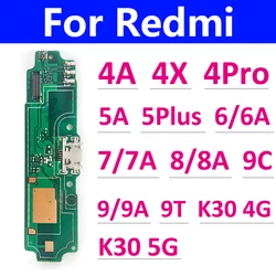 New For Xiaomi Redmi K30 4G 5G 4A 4X 5 5A 6 6A 7 7A 8 8A USB Charging Port Connector Board Flex Cable With Microphone Mic