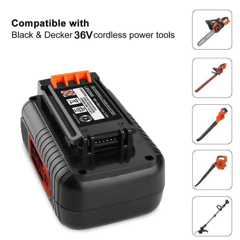 36V MAX 5.0Ah 6.0Ah akumulator litowo wymienna bateria dla dotyczące swojej Black & Decker LBX2040 LBXR36 LBXR2036 BL2036 LBX1540 LST136W