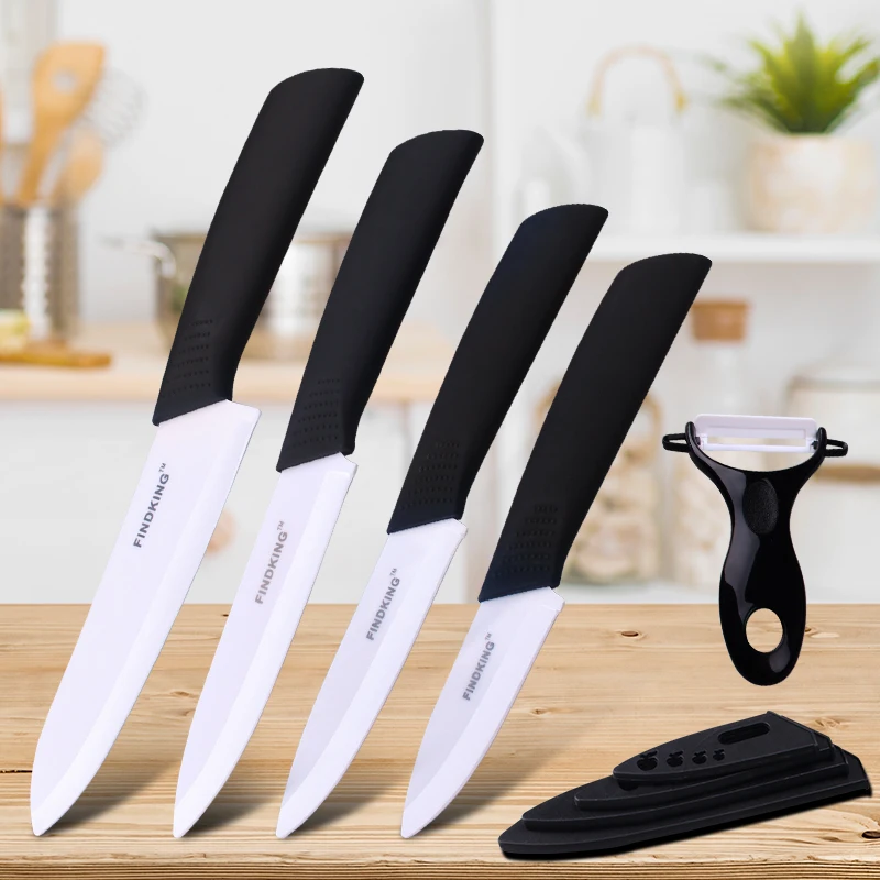 FINDKING top quality ceramic Zirconia kitchen knife set Ceramic Knife 3 4 5 6 inch Peeler Covers for Meat bread fruit knives set