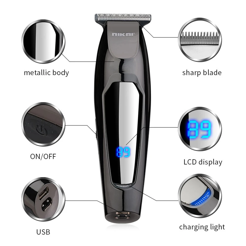 Professional Electric Hair Trimmer Rechargeable Hair Cutting Fast Charging Car Hair Clipper for Men Barber Dedicated Trimmer