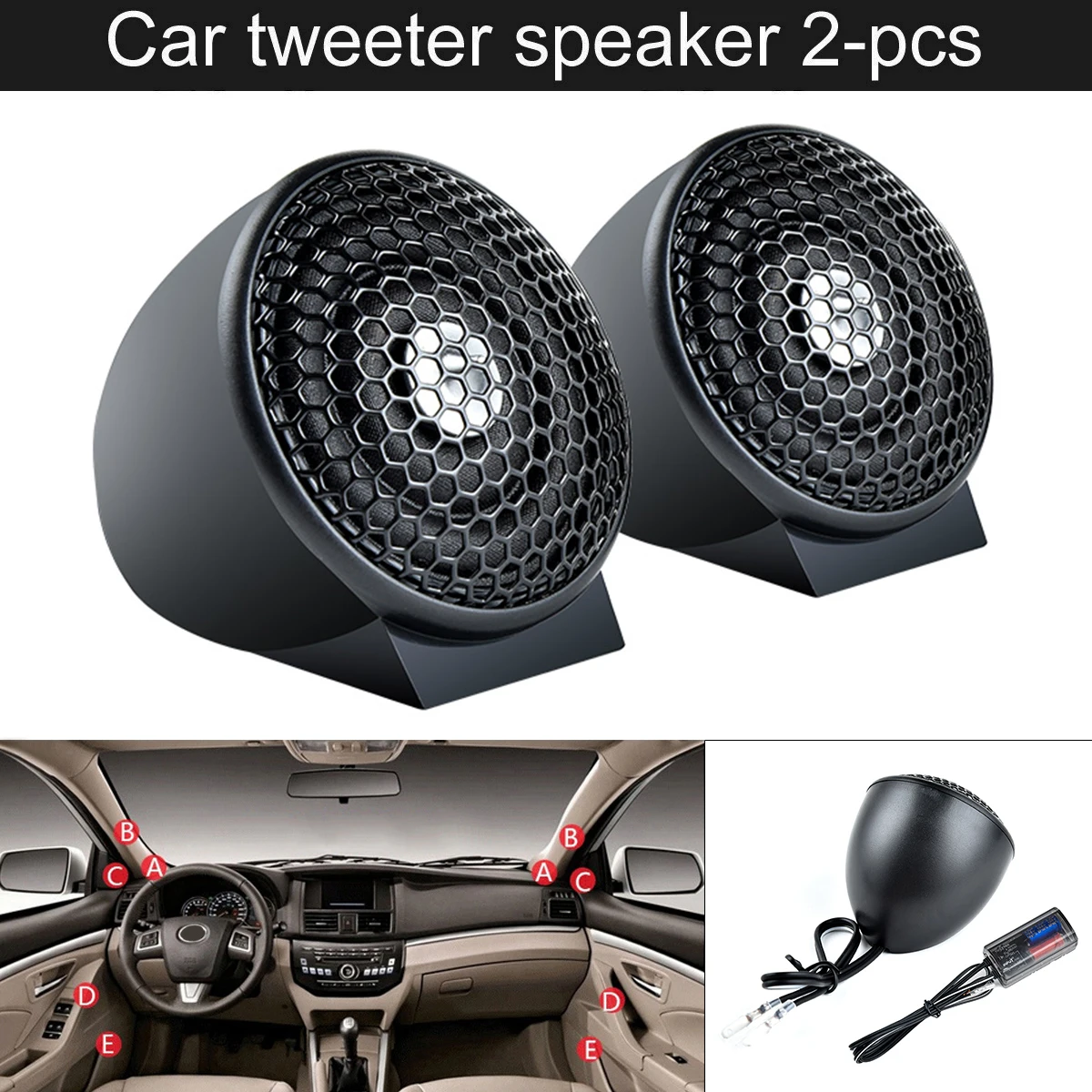 

2pcs Universal Car Tweeter Loudspeakers 150W 4Ohm Automobile Door Audio Speakers Music Player Built-in Crossover for Car Audio