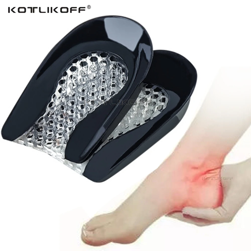 Silicone Gel Heel Pad for Shock Absorption Plantar Fasciitis Pain Relief Foot Care Insert Insole Height Increase Cup Cushion Pad