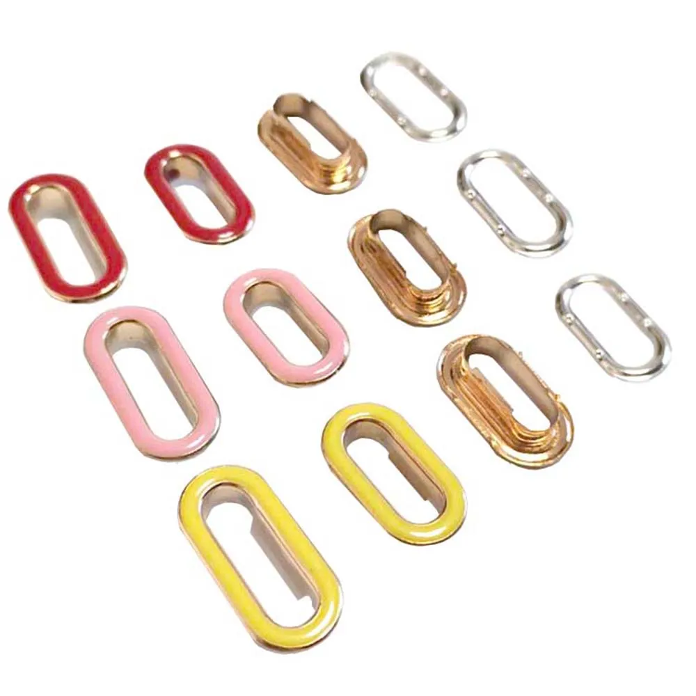 50pcs/lot16mm,18mm,20mm,22mm 25mm Red /Pink/Yellow Purse Grommets with Washers Red /Pink/Yellow Oval Eyelet Grommets+Tools