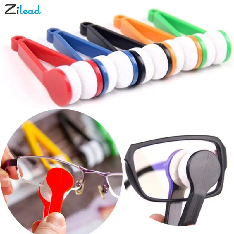 Zilead Mini Portable Glasses Cleaning Rub Two-side Glasses Brush Microfiber Eyeglasses Cleaner Eyewear Cleaning Brushes Tools