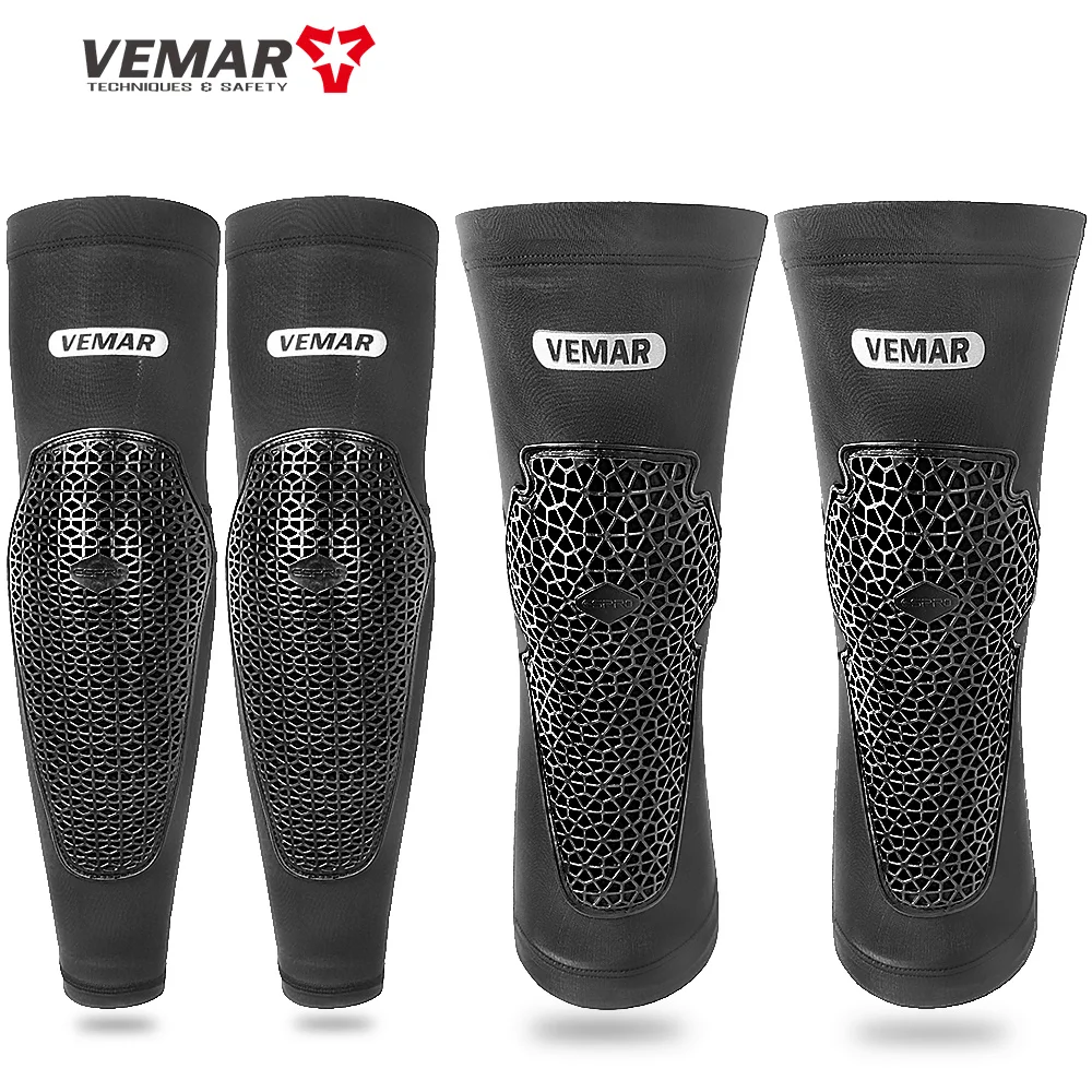 VEMAR Breathable Anti-fall Motorcycle Knee Elbow Pads High Elasticity Motocross Knee Guard DH MTB Cycling Moto Sleeves Kneepads