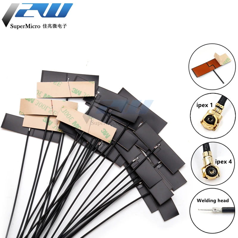 5 Pcs/Lot  WiFi 2.4G High Gain Built-in Flexible FPC Soft Antenna ZigBee Bluetooth Module Ipex Patch Antenna IPEX to FPC Antenna