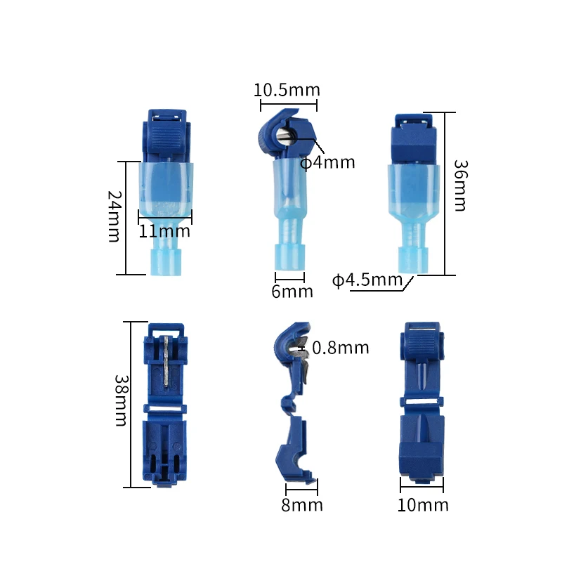 No stripping Quick Electrical Wire Connectors Snap Splice Lock Cable Terminals Crimp T-type plug line connector easy connect