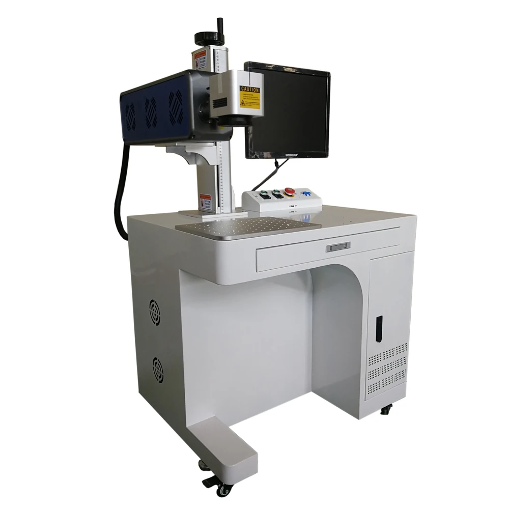 50W 3D Dynamic Marker Raycus Metal Fiber Laser 20W 30W 100W Color Fiber Laser Marking Machine With Rotary Metal Engraver