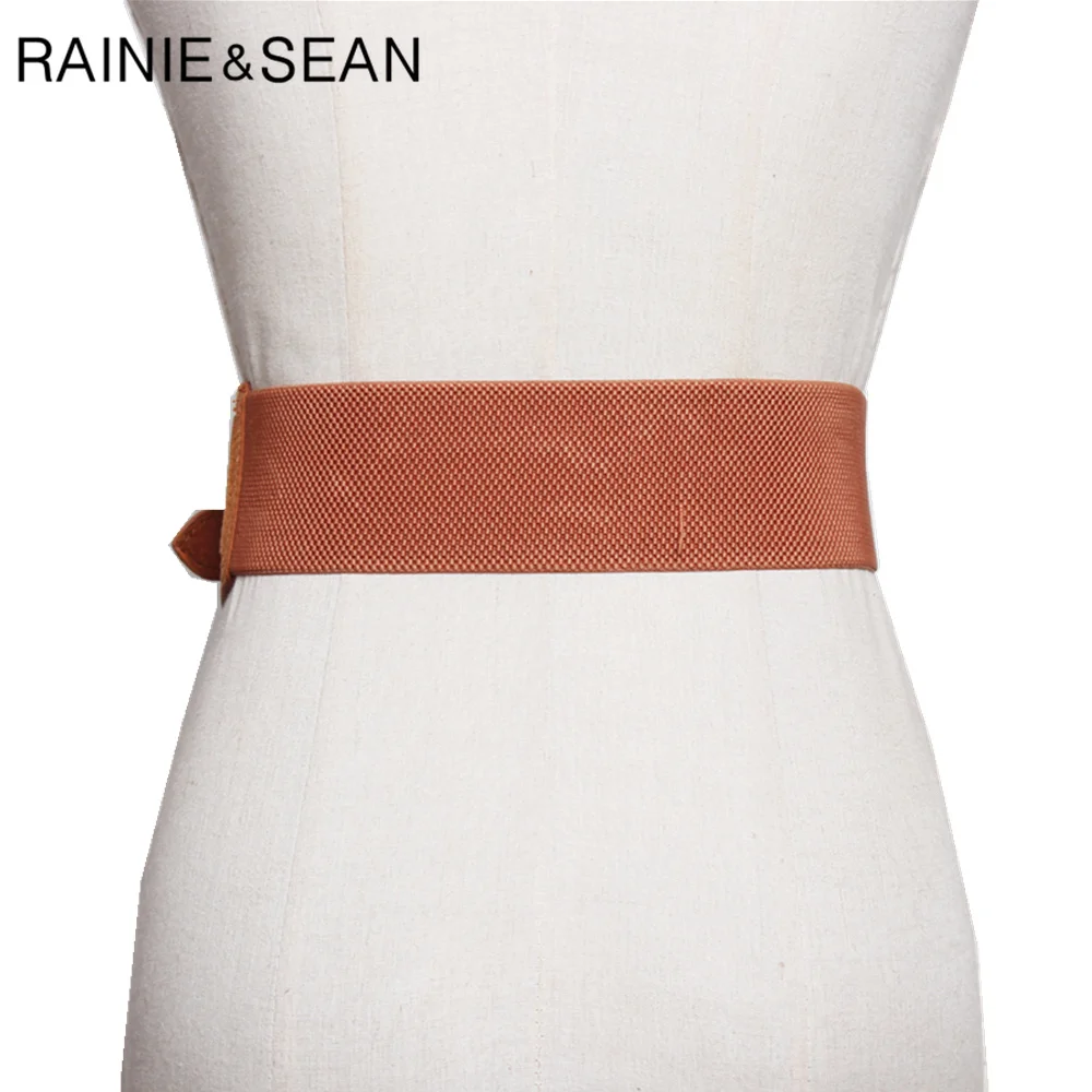 RAINIE SEAN Yellow Wide Belt Women Cummerbunds Ladies Designer Belt for Dress Vintage 2024 New Arrival Female Waist Belt Corset