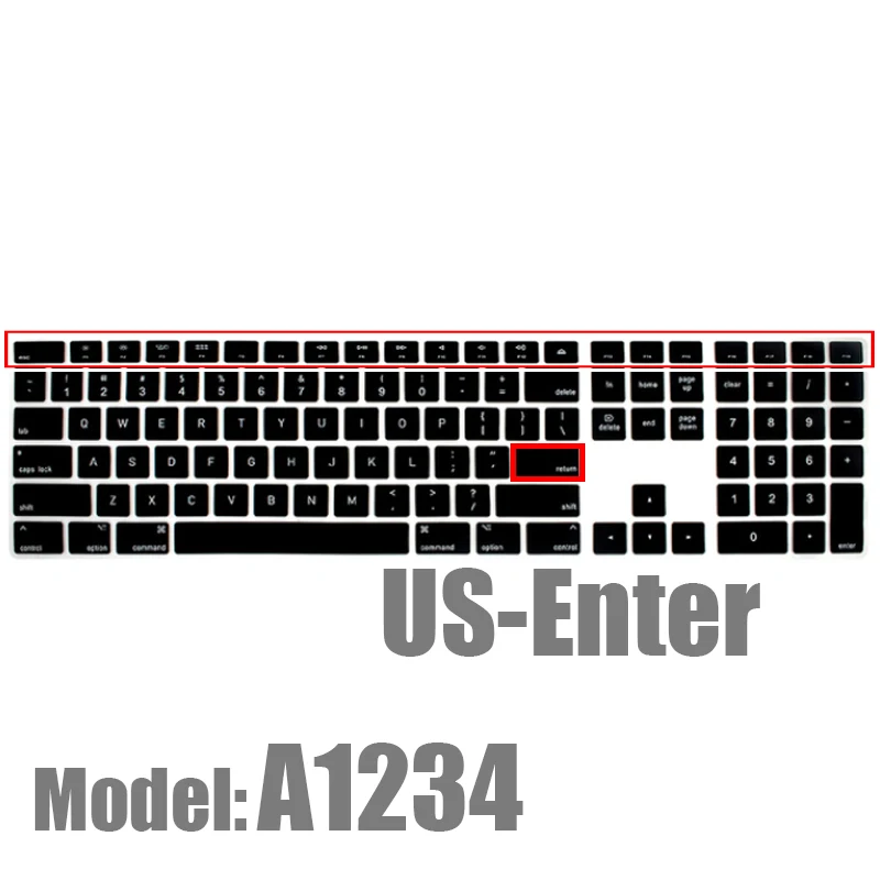 Silicone Keyboard Cover Keypad Skin Protector For Apple Magic Keyboard with Numeric Keypad A1843 MQ052LL/A  MB110/B  A1243 Imac