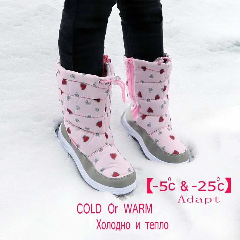 Bottes de neige antidérapantes pour filles, mignonnes bottes chaudes en feutre pour enfants, alpinisme, ski, école, activités de plein air, taille