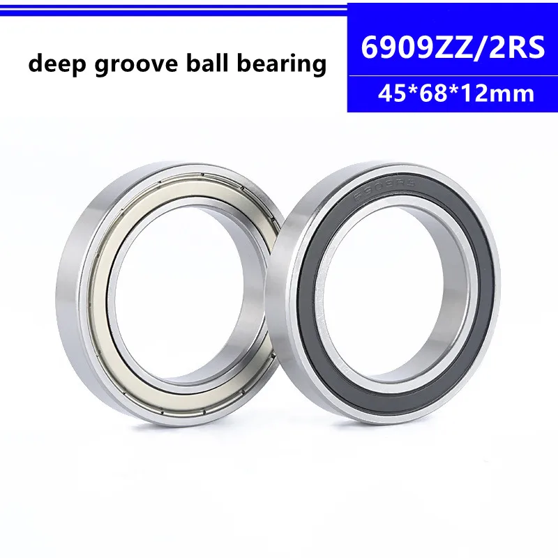 

10pcs 6909ZZ 6909-2RS 45x68x12 thin wall deep groove ball bearing 6909-2Z 6909RS 45*68*12 mm