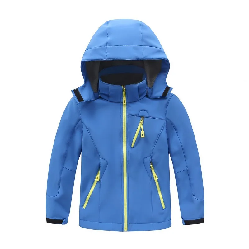 

Children Autumn Winter Windproof Waterproof Plus Velvet Soft Shell Jacket Outdoor Boys Girls Jackets To Keep Warm