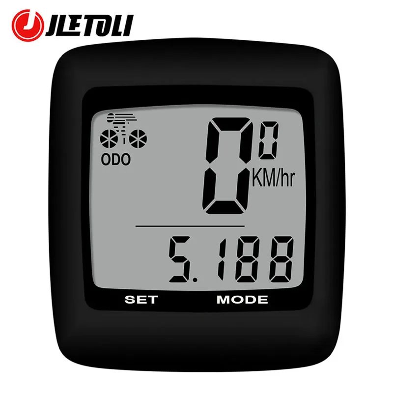 JLETOLI Waterproof Bicycle Computer Bike Speedometer Wired Cycling Stopwatch Thermometer Bicycle Accessories LCD Display