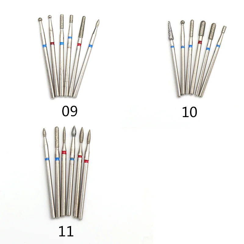 6pcs set Multi-types Diamond Nail Grinding Head Manicure Cutter Pedicure Machine Sander Drill Bit Electric Rotary Tools