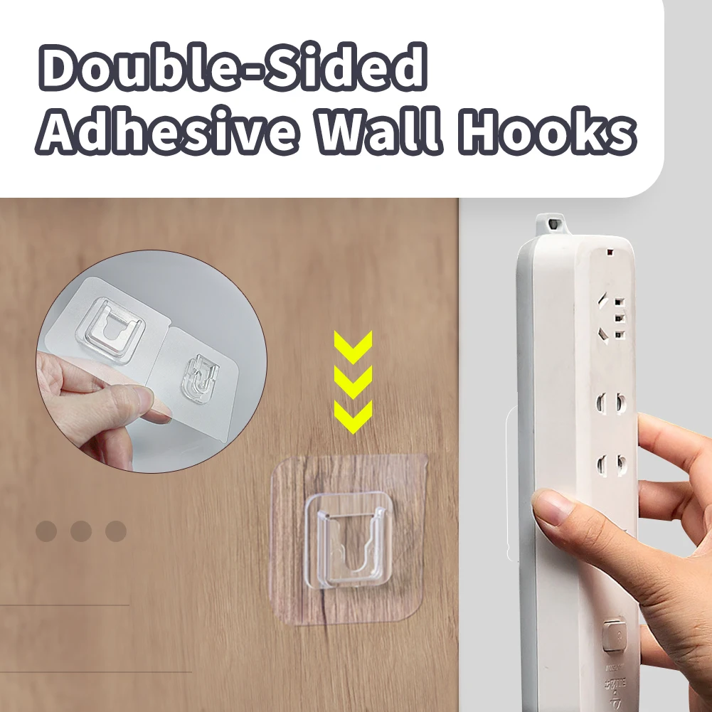 

Meijuner Double-Sided Adhesive Wall Hooks Transparent Hanger Suction Cup Sucker Hook for Kitchen Bathroom 1/2/3/5 Pairs