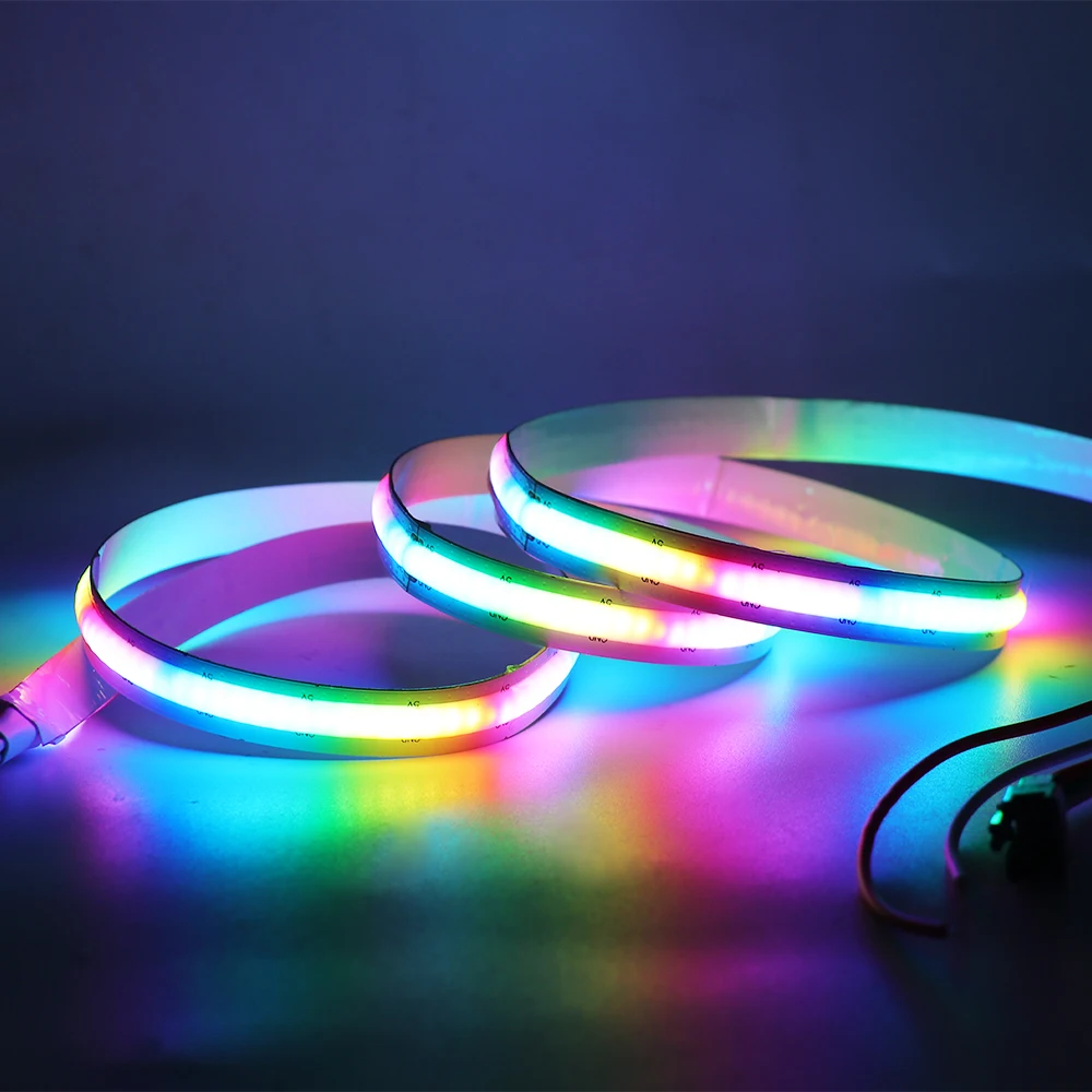 RGB COB LED Strip High Density 332leds/m SK6812 Full Color FOB Linear Lighting Ribbon Individually Addressable Flexible Tape 5V