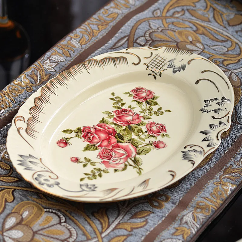 European ceramic plate plate household Western dish combination soup dish dish set ceramic bowl plate