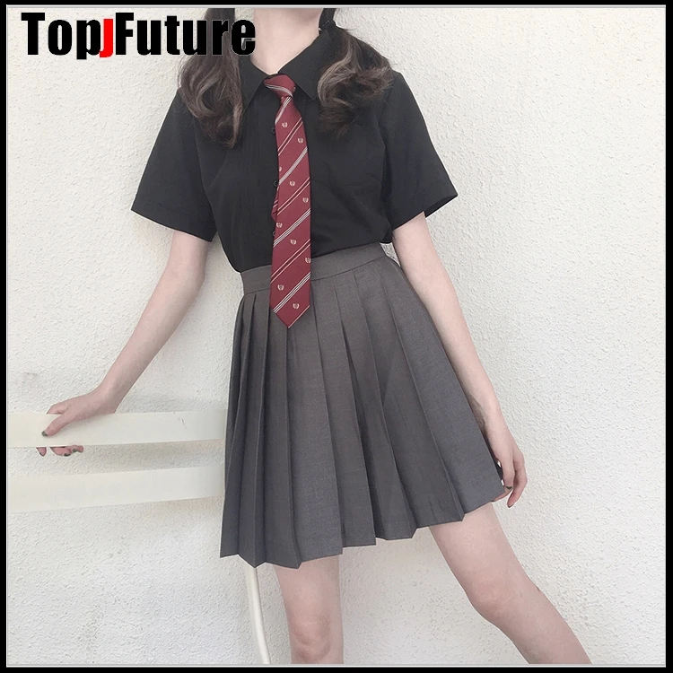 Ensemble jupe plissée taille haute japonaise pour filles, uniforme d'étudiant, vêtements LOLITA cosplay, été