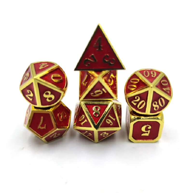 Mini Alloy Dice  Polyhedron Mixed Color Metal Dice Set  Board Game Entertainment Color Suit