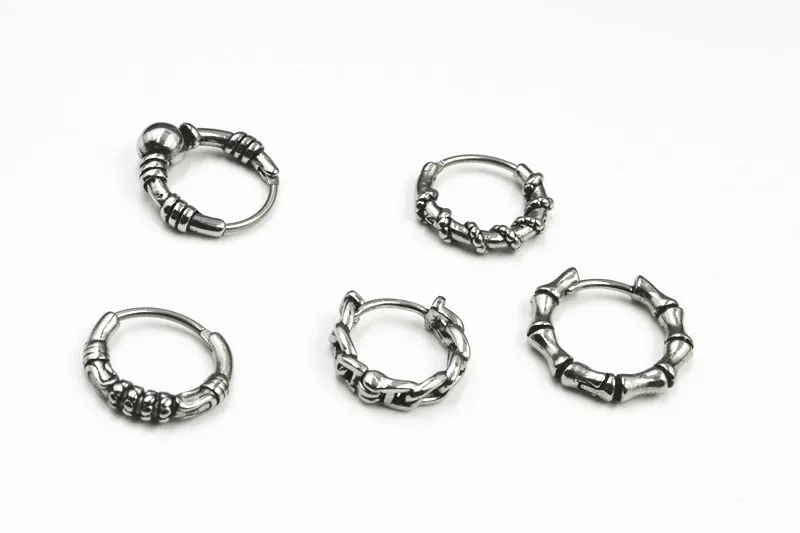 Lot 50pcs Body Jewelry-  Stainless Steel Hoop Ring PUNK EMO Circle Earrings Nose Clicker Septum Ring Men/Women Ear Stud/Earring