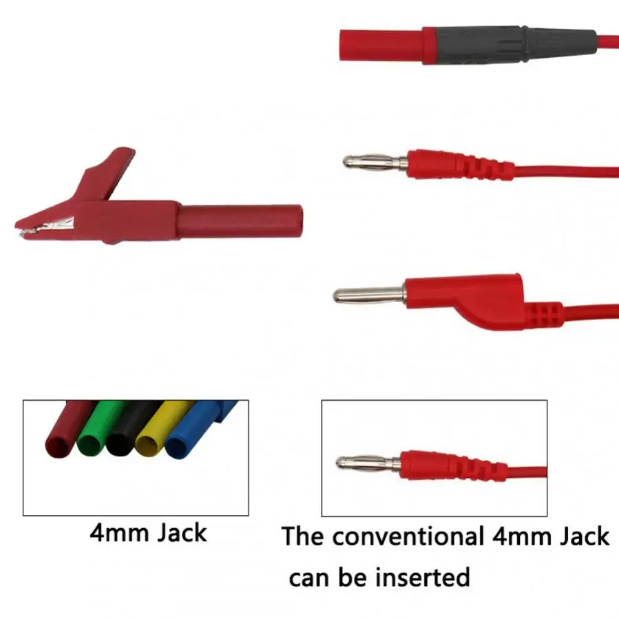 Battery Test Clip 32A Current Alligator Clip for Banana Plug 4mm Multimeter Pen Cable Probes Crocodile Clip Automobile Probe