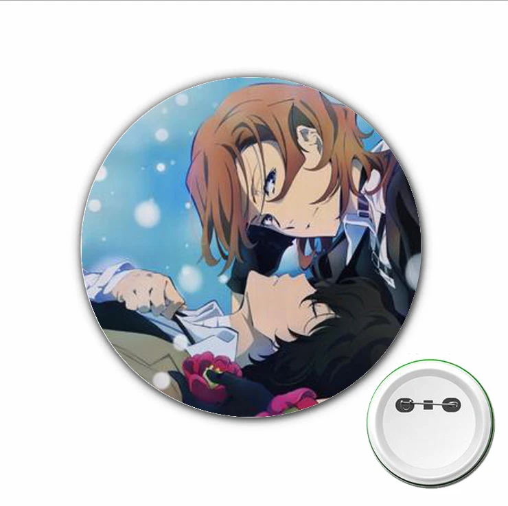 3pcs anime Bungou Stray Dogs Cosplay Badge Desenhos Animados Pinos Broche para Acessórios de Roupas Mochilas sacos Botão Emblemas