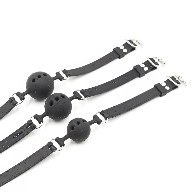 Sex Open Mouth Gag Ball All Silicone Black Strap Bdsm Gag With Open Holes Slave Bondage Restraints Sex Toys For Women Couples 4