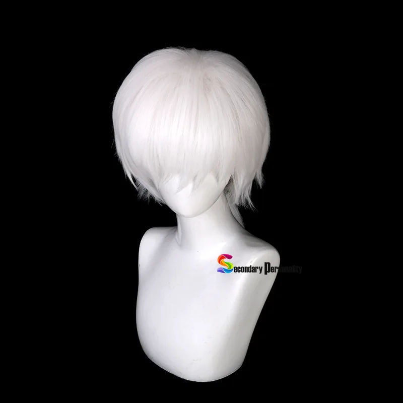 Immortal you actor immortal cos wig white short hair ponytail heat-resistant synthetic wig